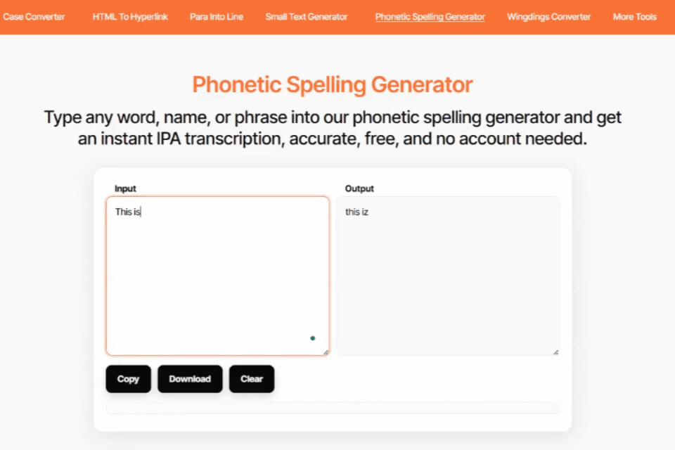 Phonetic Spelling Generator Tool
