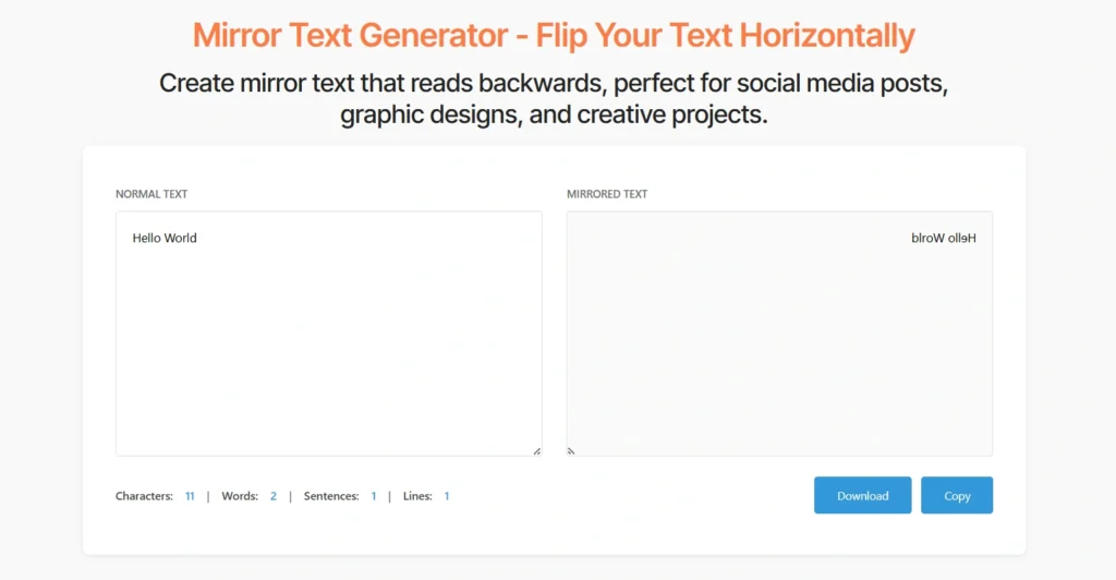 Mirror Text Generator Image