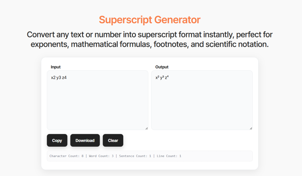 superscript generator online tool